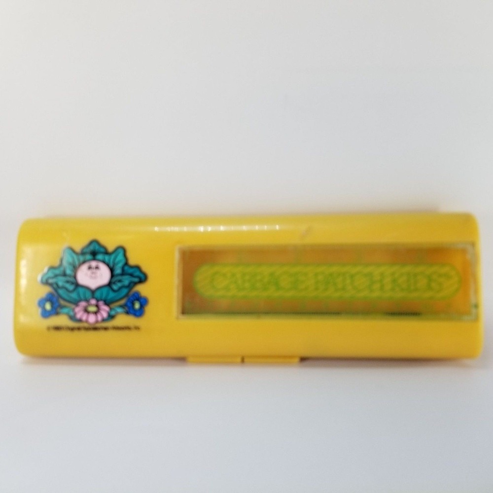CABBAGE PATCH KIDS‎ Pencil Box Kids OS Yellow Fair Vintage 1983 Ruler